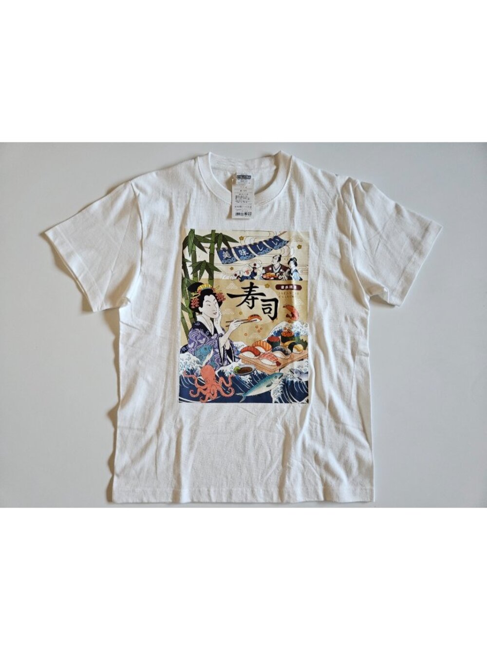 United Athle Sushi Japanese Ukiyo-e Graphic T-Shirt Men's M White NWT